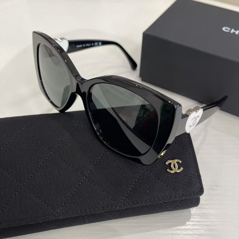Chanel 黑銀愛心 CH5519 太陽眼鏡 全新全配-3