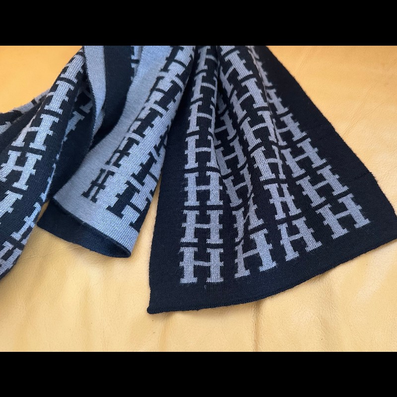 愛馬仕H圖案圍巾-6