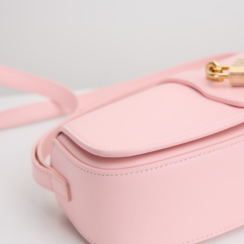 二手Celine tabou鎖頭腋下包/淡粉色-6