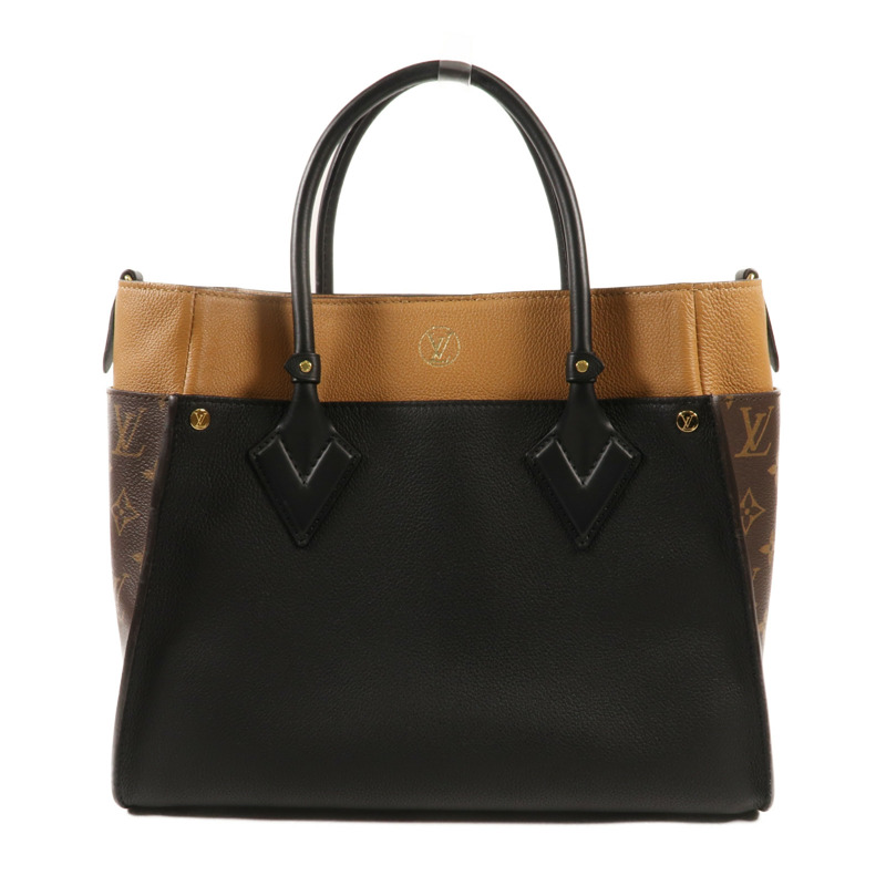 LOUIS VUITTON Monogram/牛皮皮革On My Side MM金扣手挽肩背兩用袋-1