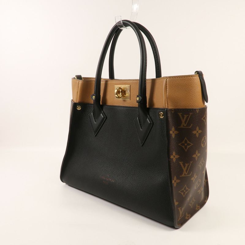LOUIS VUITTON Monogram/牛皮皮革On My Side MM金扣手挽肩背兩用袋-2