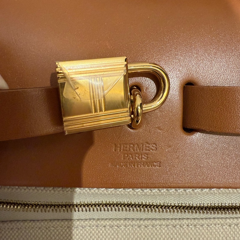 Herbag 31金扣帆布拼皮-13