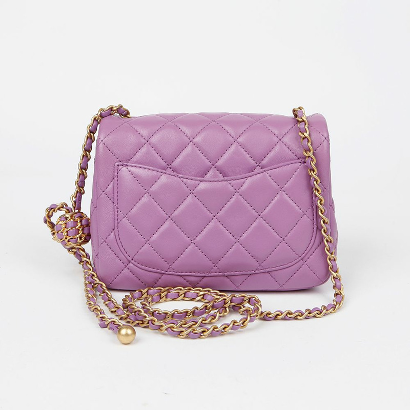 CHANEL AS1786 Petit Sac 金色球鏈單肩斜背包-3