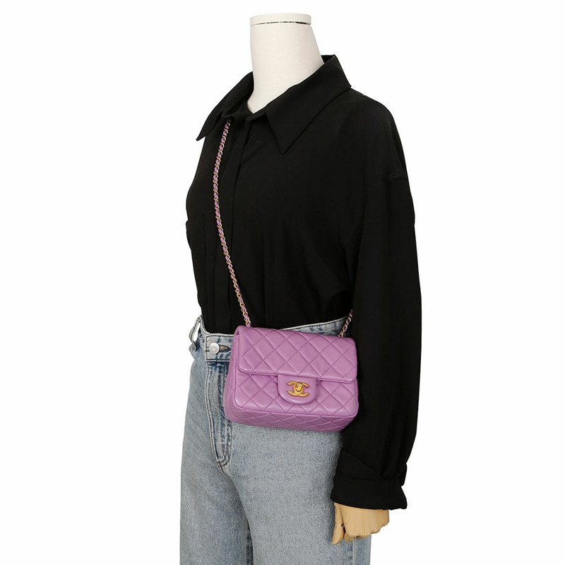 CHANEL AS1786 Petit Sac 金色球鏈單肩斜背包-10