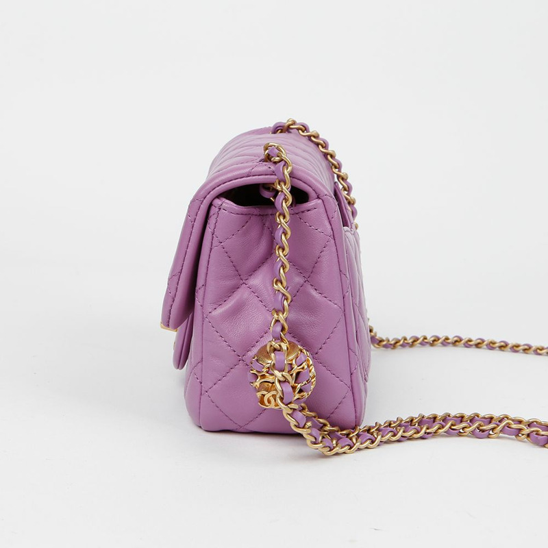 【包稅】CHANEL AS1786 Petite Sac 金色球鏈單肩斜背包-5