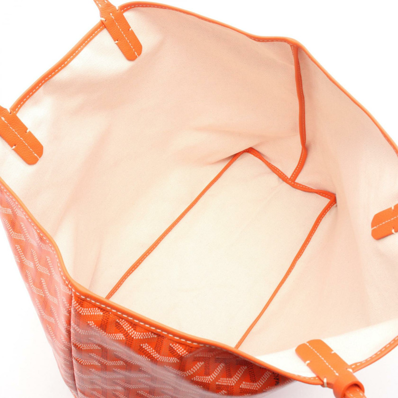 GOYARD Saint Louis PM 手袋 帆布 橘白多色 二手 女款-2