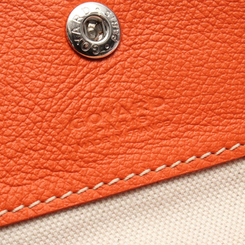 GOYARD Saint Louis PM 手袋 帆布 橘白多色 二手 女款-3