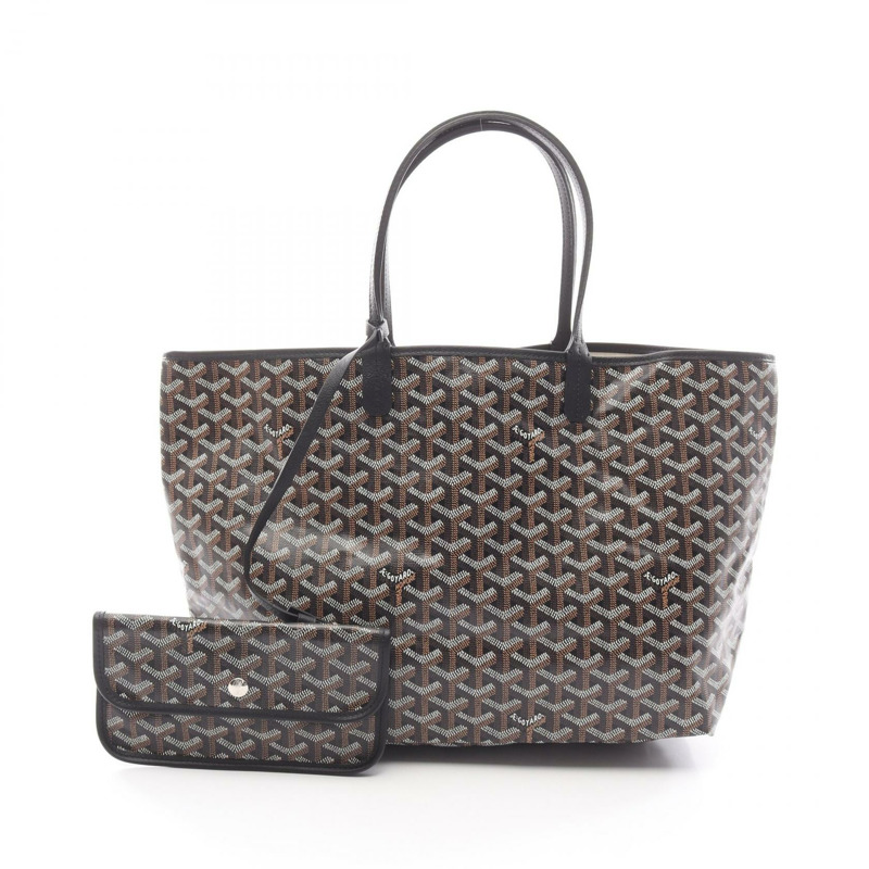 GOYARD Saint Louis PM 手袋 帆布 皮革 黑色 多色 二手 女士-0
