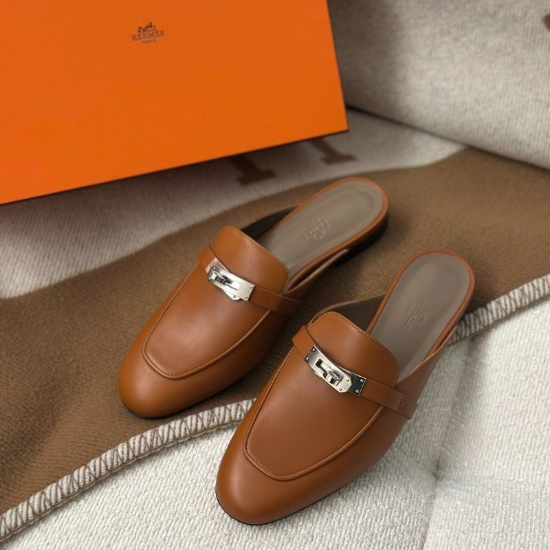 HERMES Oz mule穆勒鞋 - 金棕銀 38.5-0
