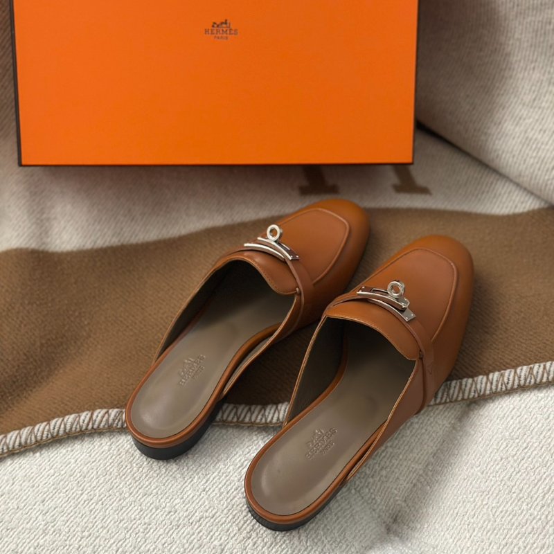 HERMES Oz mule穆勒鞋 - 金棕銀 38.5-3