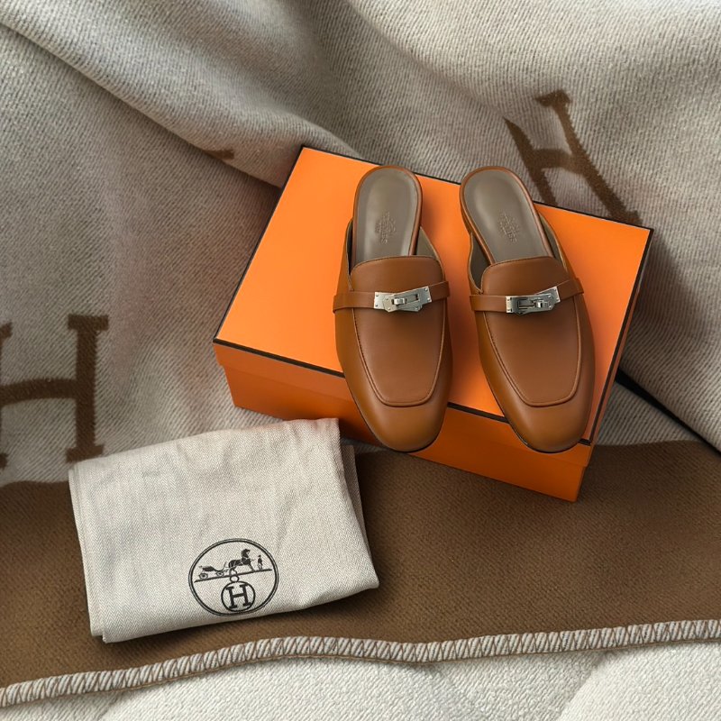 HERMES Oz mule穆勒鞋 - 金棕銀 38.5-5