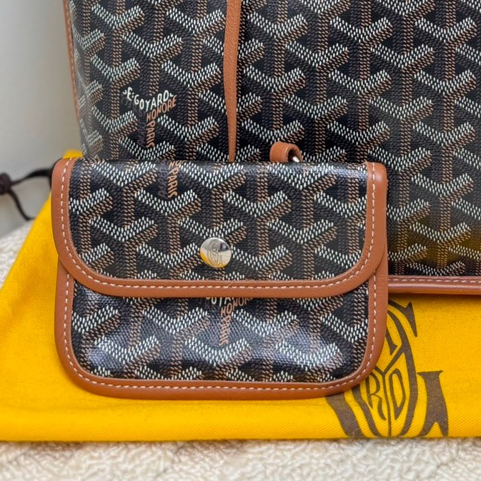 【閒置❤️】 Goyard saint Louis mini托特包焦糖色小牛皮手提單肩包-3