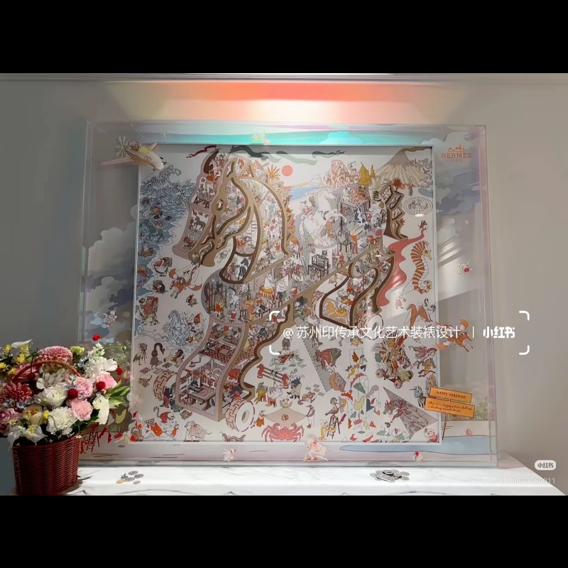 🌟全新🌟原價2萬 Hermes 愛馬仕 Academia Hippica 90 手工捲邊斜紋真絲方巾-2