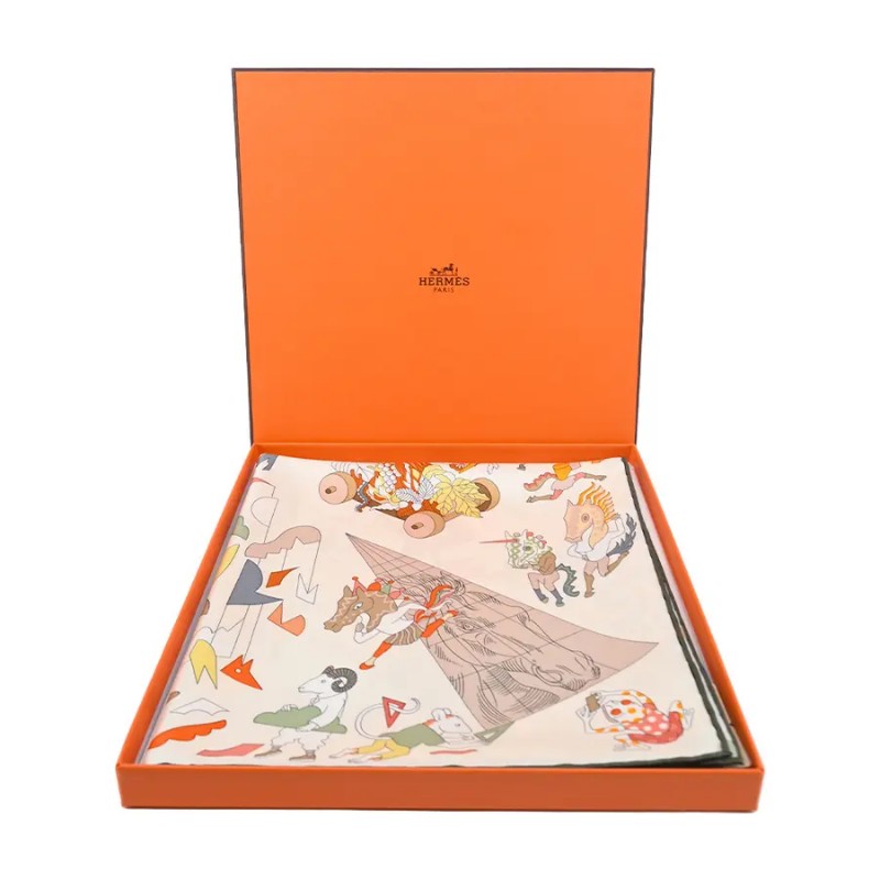 🌟全新🌟原價2萬 Hermes 愛馬仕 Academia Hippica 90 手工捲邊斜紋真絲方巾-6