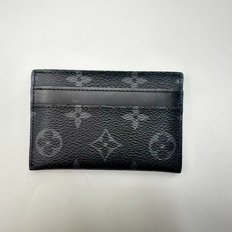 LOUIS VUITTON Double Card Holder 黑色LV印花卡套-3