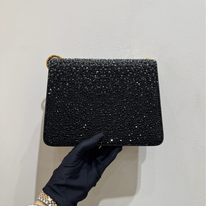 【閒置❤️】BVLGARI Serpenti Forever黑色金扣鑲鑽斜挎包-3