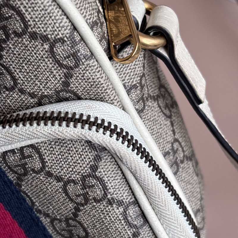 ::GUCCI:: 671682 經典ophidia系列迷你GG supreme帆布印花手提/斜背手機包(白色)-8