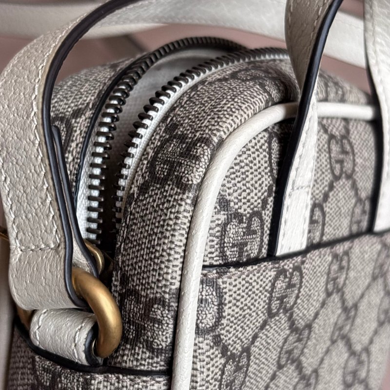 ::GUCCI:: 671682 經典ophidia系列迷你GG supreme帆布印花手提/斜背手機包(白色)-13