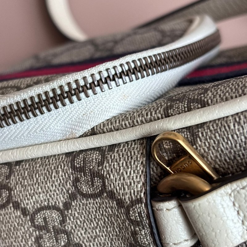 ::GUCCI:: 671682 經典ophidia系列迷你GG supreme帆布印花手提/斜背手機包(白色)-15