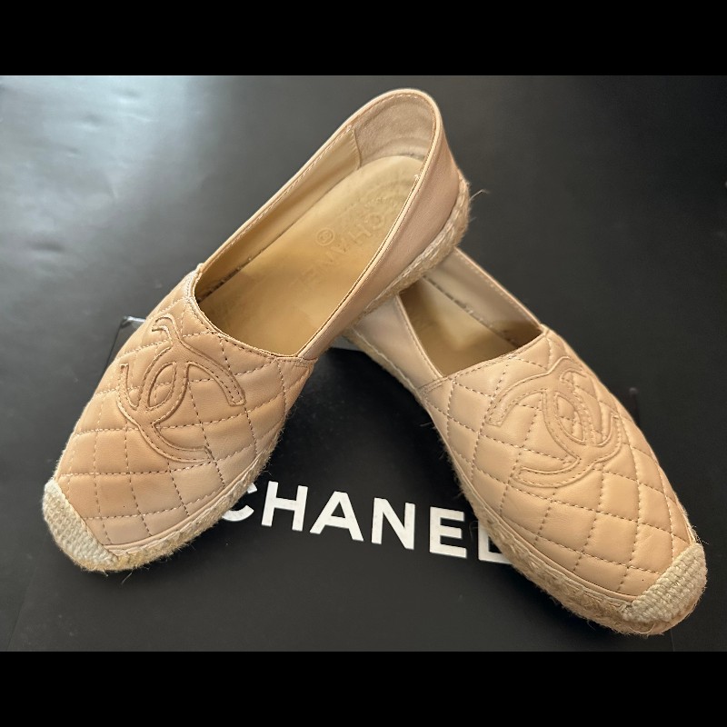 Chanel經典草編鉛筆鞋-12