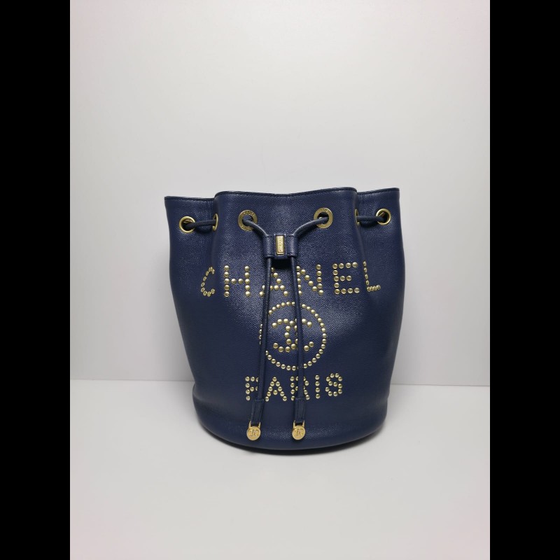 Chanel - Small Bucket Crossbody Bag深藍色-0