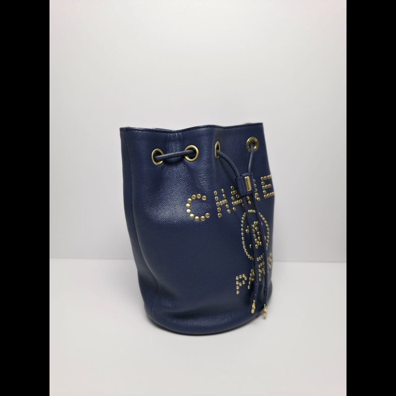 Chanel - Small Bucket Crossbody Bag深藍色-4