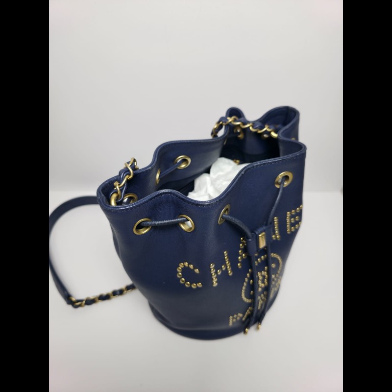 Chanel - Small Bucket Crossbody Bag深藍色-6