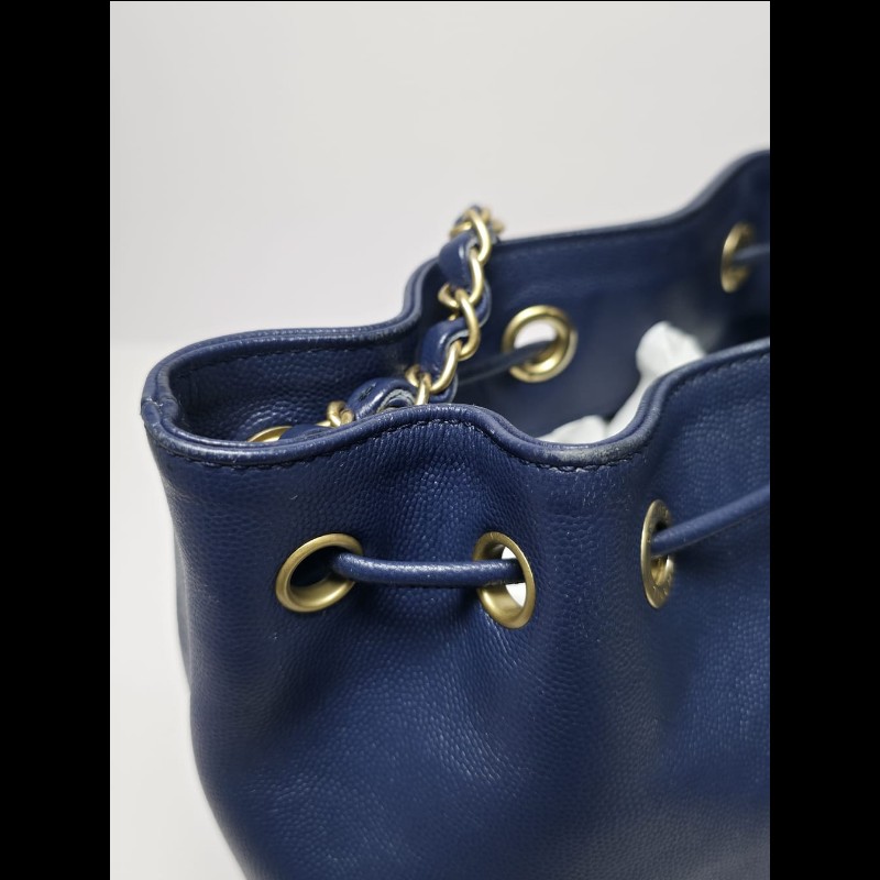 Chanel - Small Bucket Crossbody Bag深藍色-16