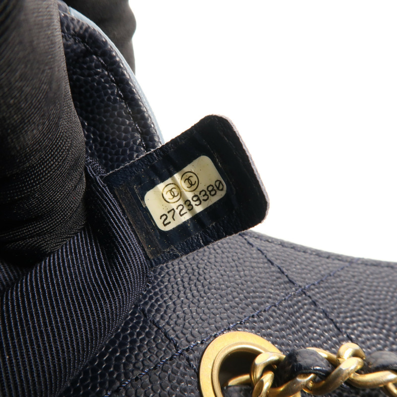 CHANEL 牛皮皮革Chain Shoulder金扣鏈帶肩背袋-12