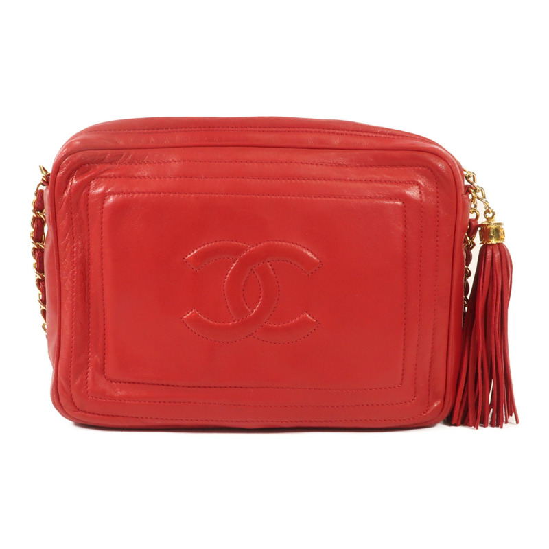 CHANEL 羊皮皮革Chain Shoulder金扣鏈帶肩背袋-1