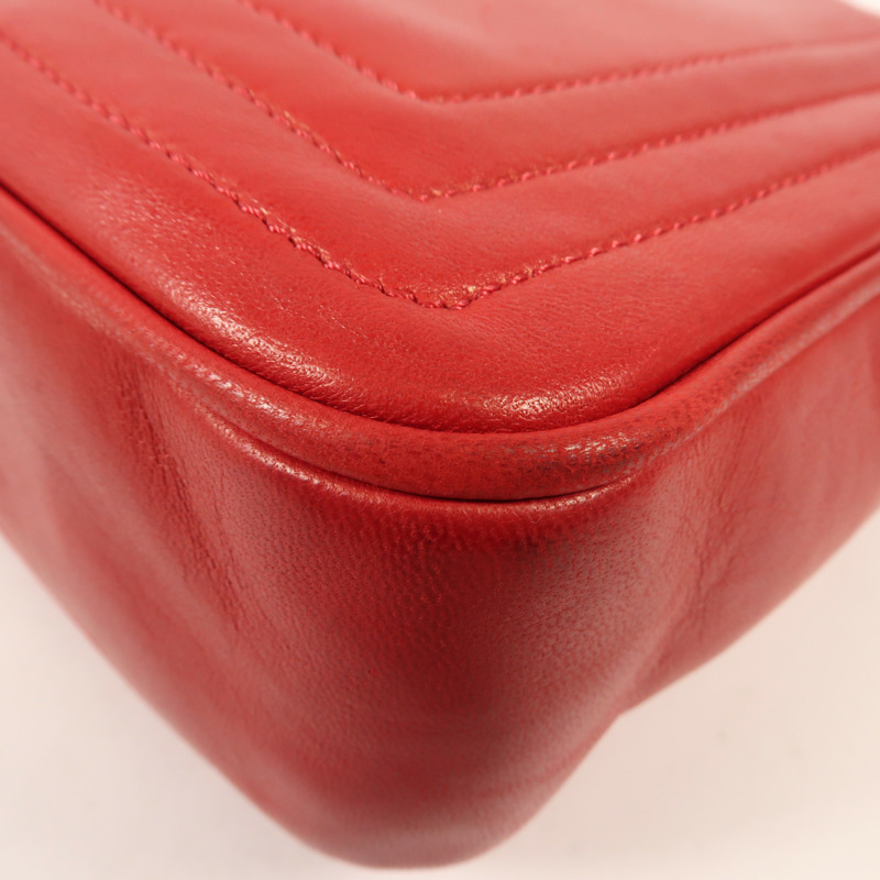 CHANEL 羊皮皮革Chain Shoulder金扣鏈帶肩背袋-9