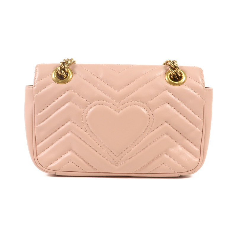 GUCCI 牛皮皮革GG Marmont金扣鏈帶肩背袋-1