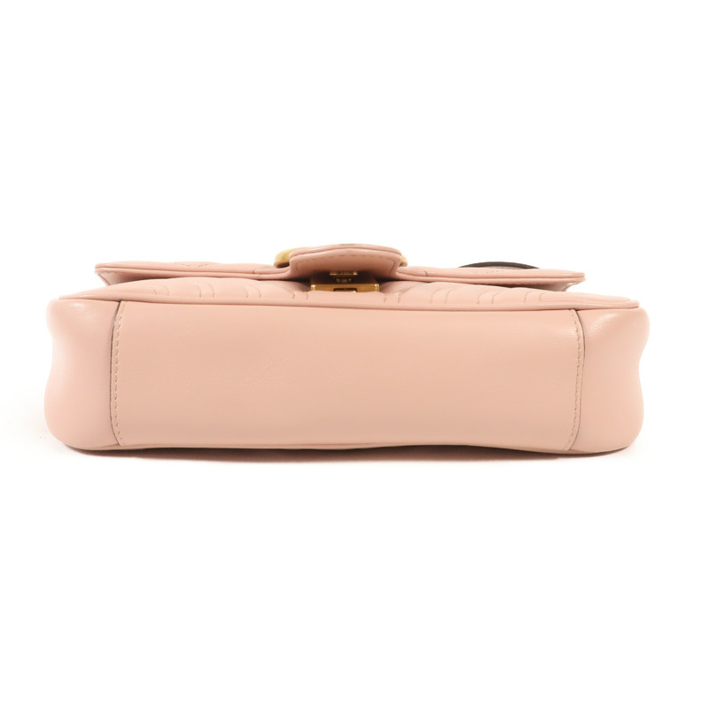 GUCCI 牛皮皮革GG Marmont金扣鏈帶肩背袋-3