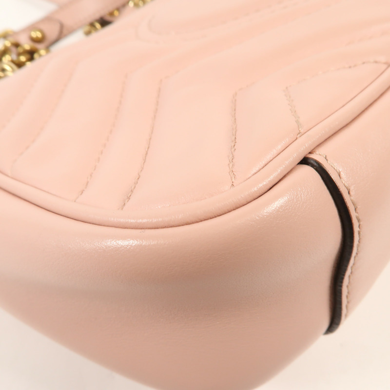 GUCCI 牛皮皮革GG Marmont金扣鏈帶肩背袋-7