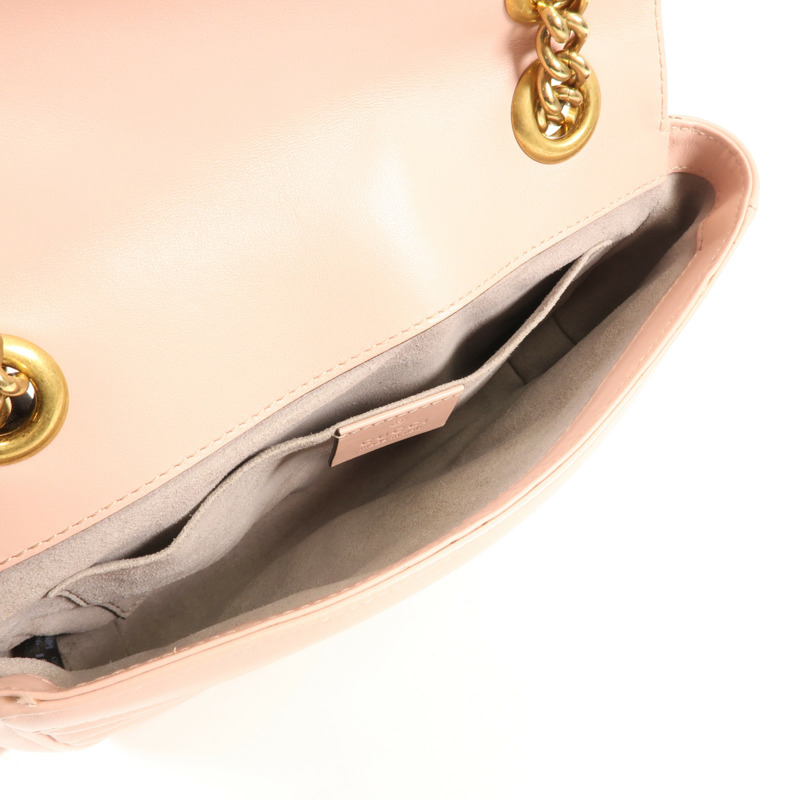 GUCCI 牛皮皮革GG Marmont金扣鏈帶肩背袋-12