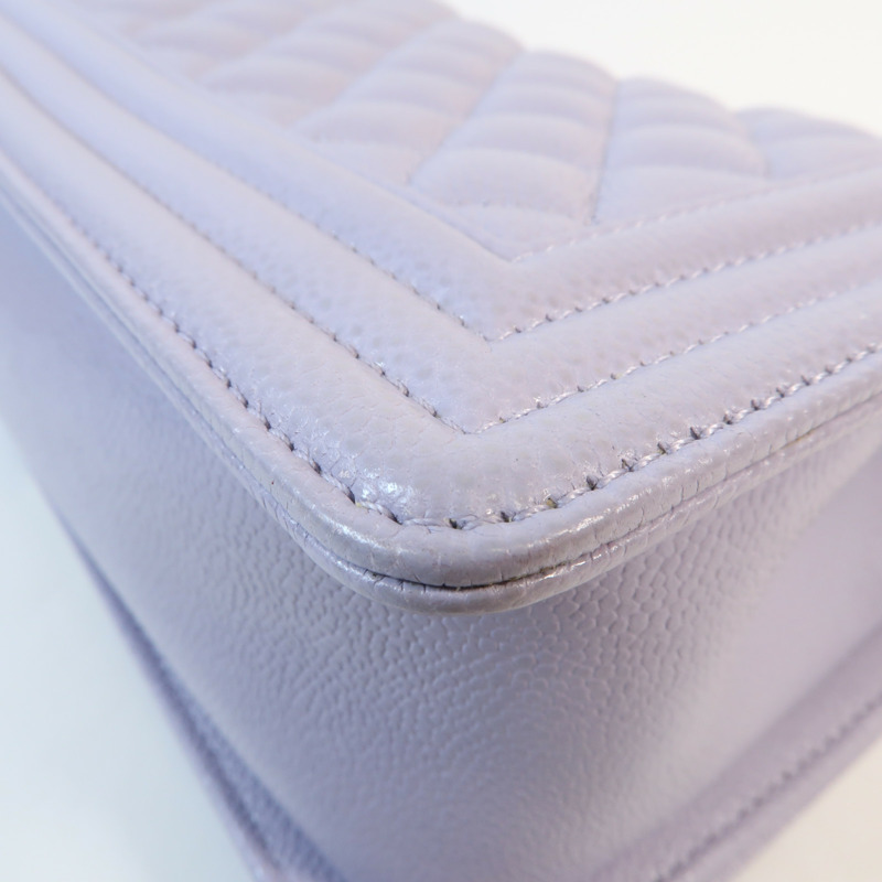 CHANEL 牛皮皮革Boy 25金扣鏈帶肩背袋-8