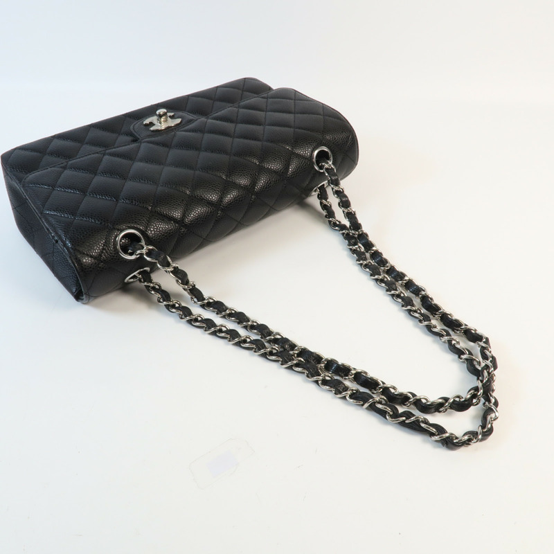 CHANEL 牛皮皮革Classic 25銀扣鏈帶肩背袋-4