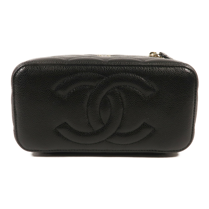 CHANEL 牛皮皮革Chain Shoulder金扣鏈帶肩背袋-3