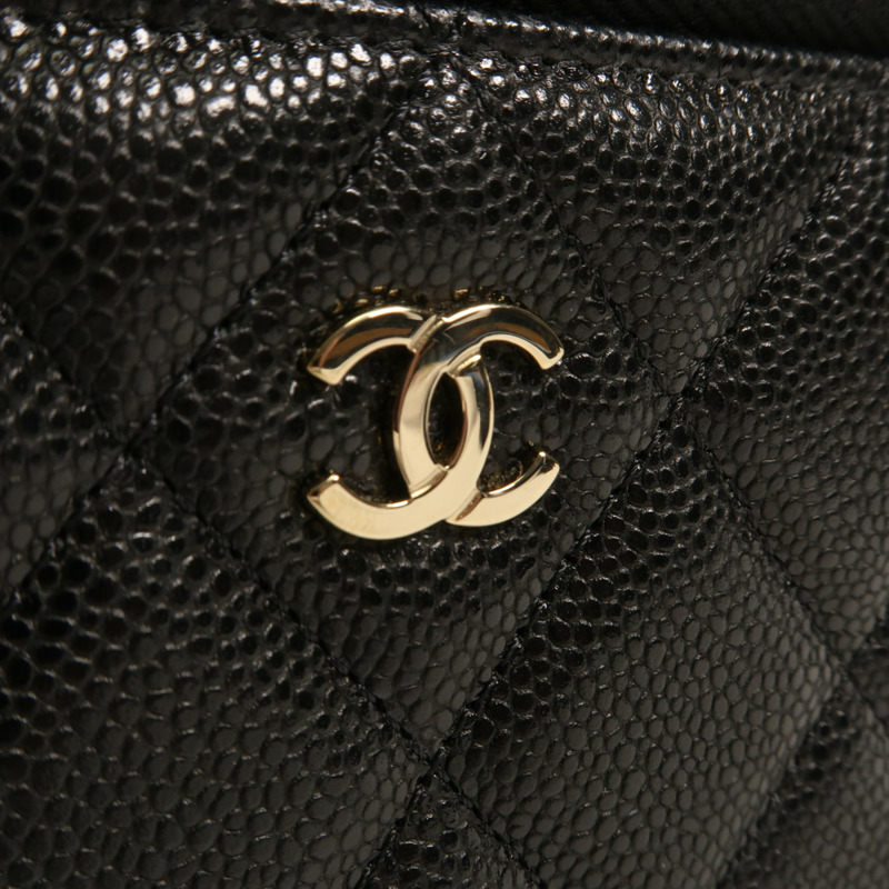 CHANEL 牛皮皮革Chain Shoulder金扣鏈帶肩背袋-9