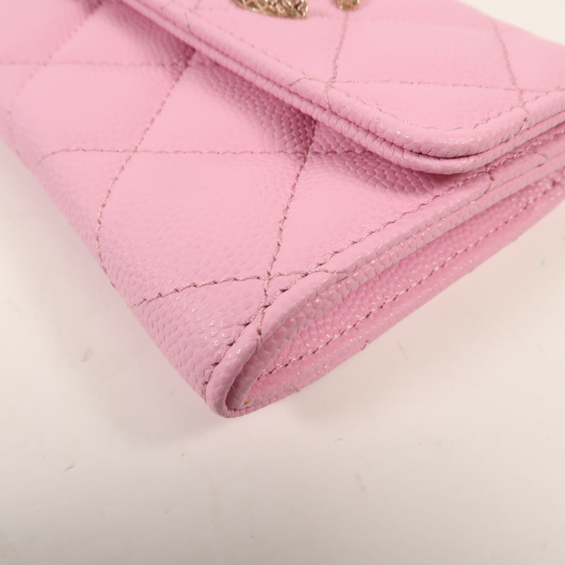 CHANEL 牛皮皮革Wallet金扣錢包-10