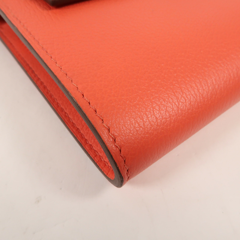 HERMES Clemence皮革Kelly To Go銀扣肩背袋Rose Lipstick-5