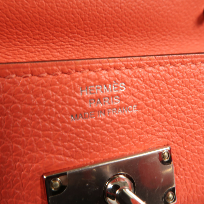 HERMES Clemence皮革Kelly To Go銀扣肩背袋Rose Lipstick-10