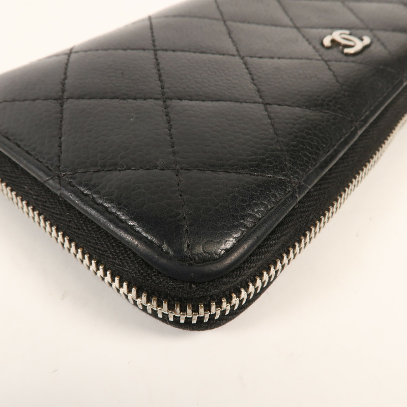 CHANEL 牛皮皮革Wallet銀扣長錢包-11