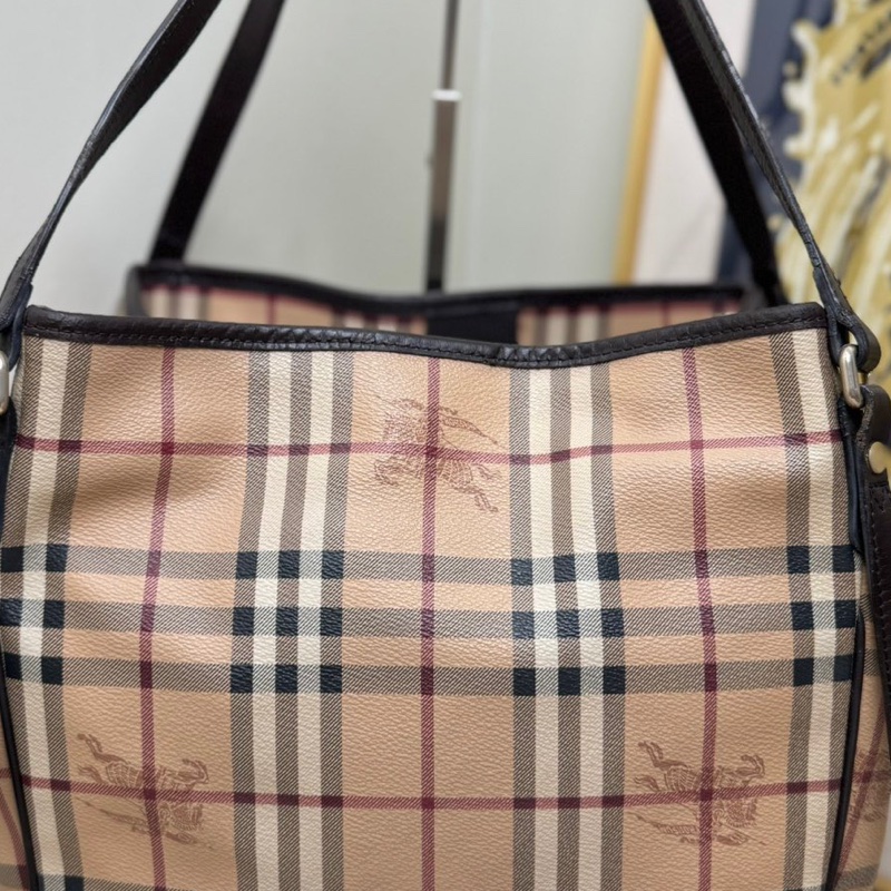 【近新閒置❤️】 Burberry 戰馬條格紋手提包單肩包托特包購物袋 子母包一套-2