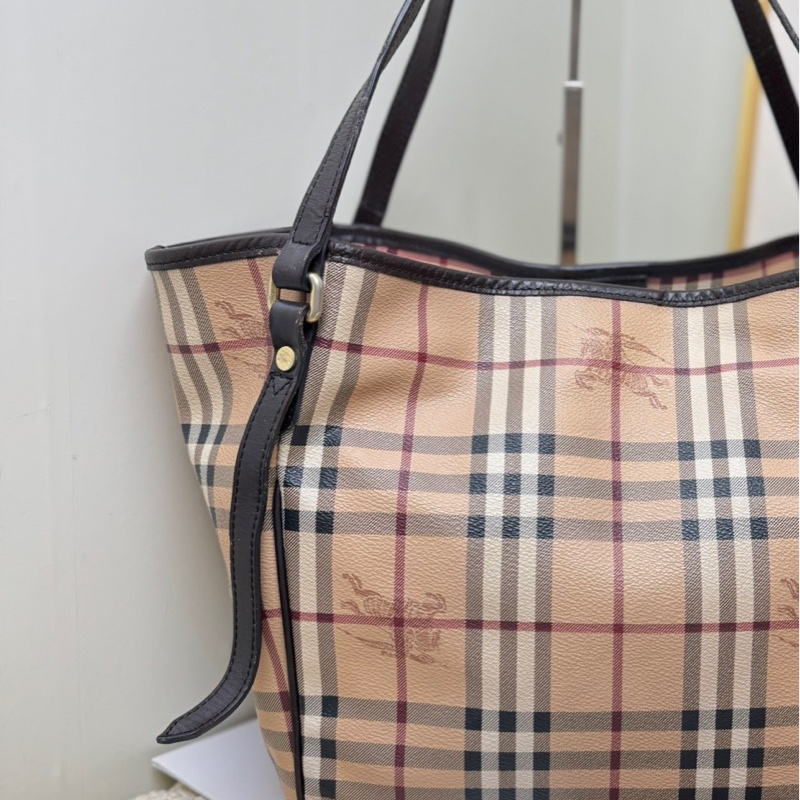 【近新閒置❤️】 Burberry 戰馬條格紋手提包單肩包托特包購物袋 子母包一套-4