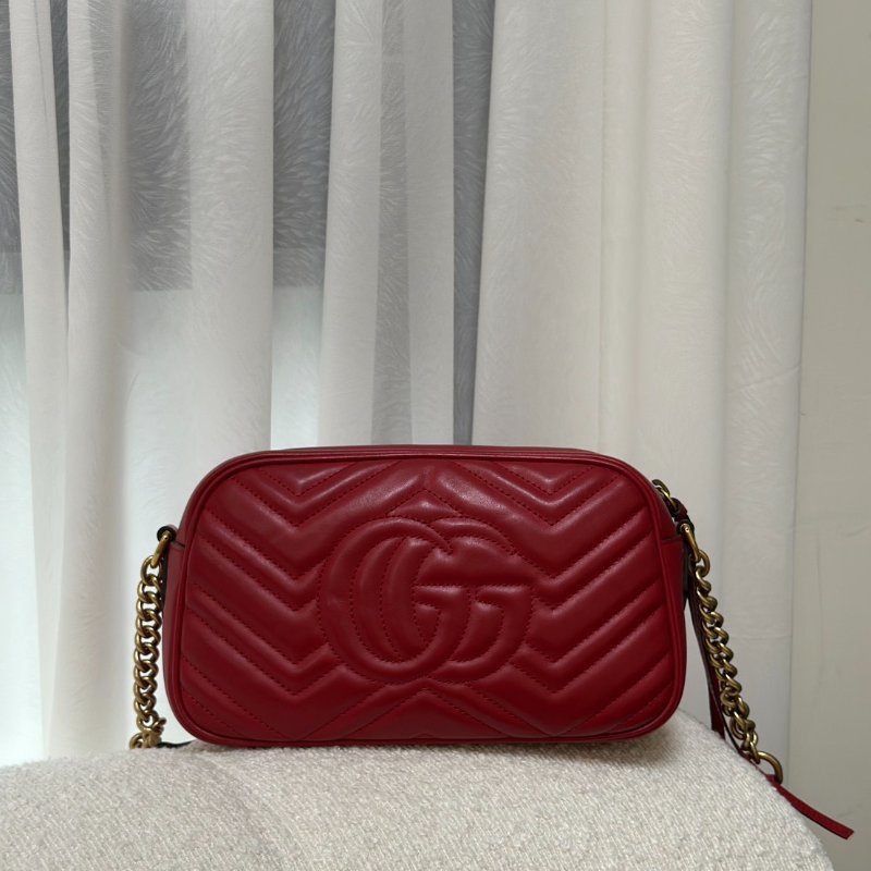 GUCCI Marmont相機包 - 小號紅金-4
