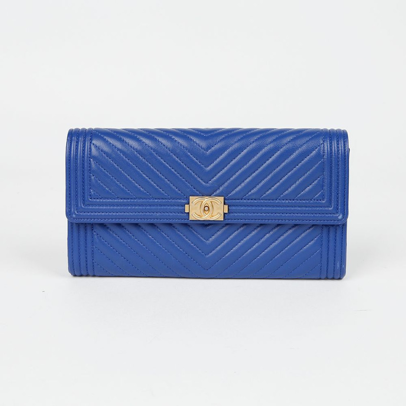 CHANEL Boy 經典小羊長皮夾 A80286-1