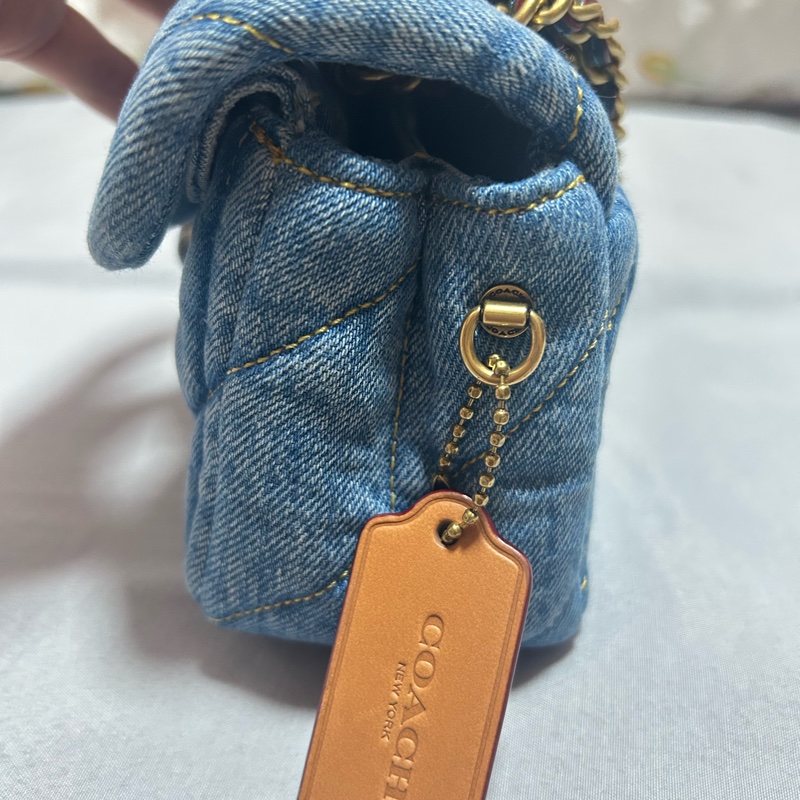 Coach Tabby 20絎縫單手袋 (單寧 金鍊)-4