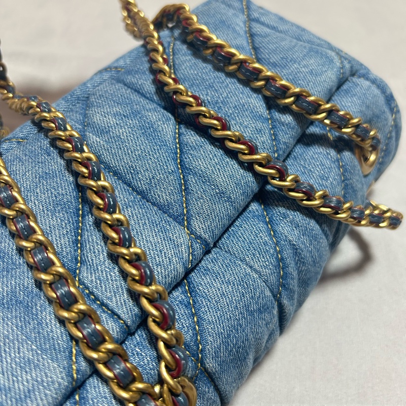 Coach Tabby 20絎縫單手袋 (單寧 金鍊)-15