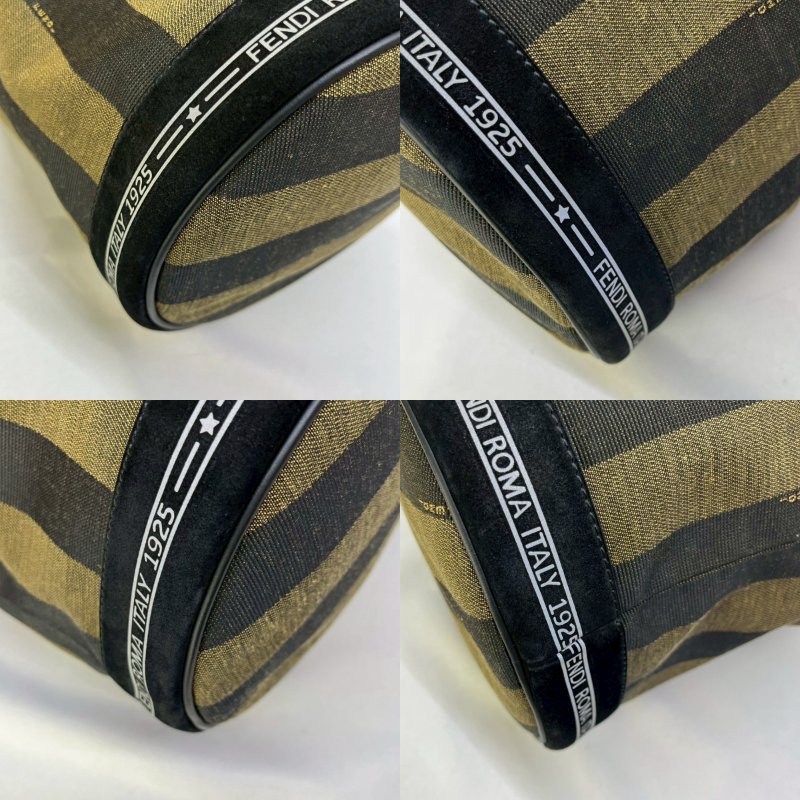 FENDI 直條紋抽繩水桶包-9